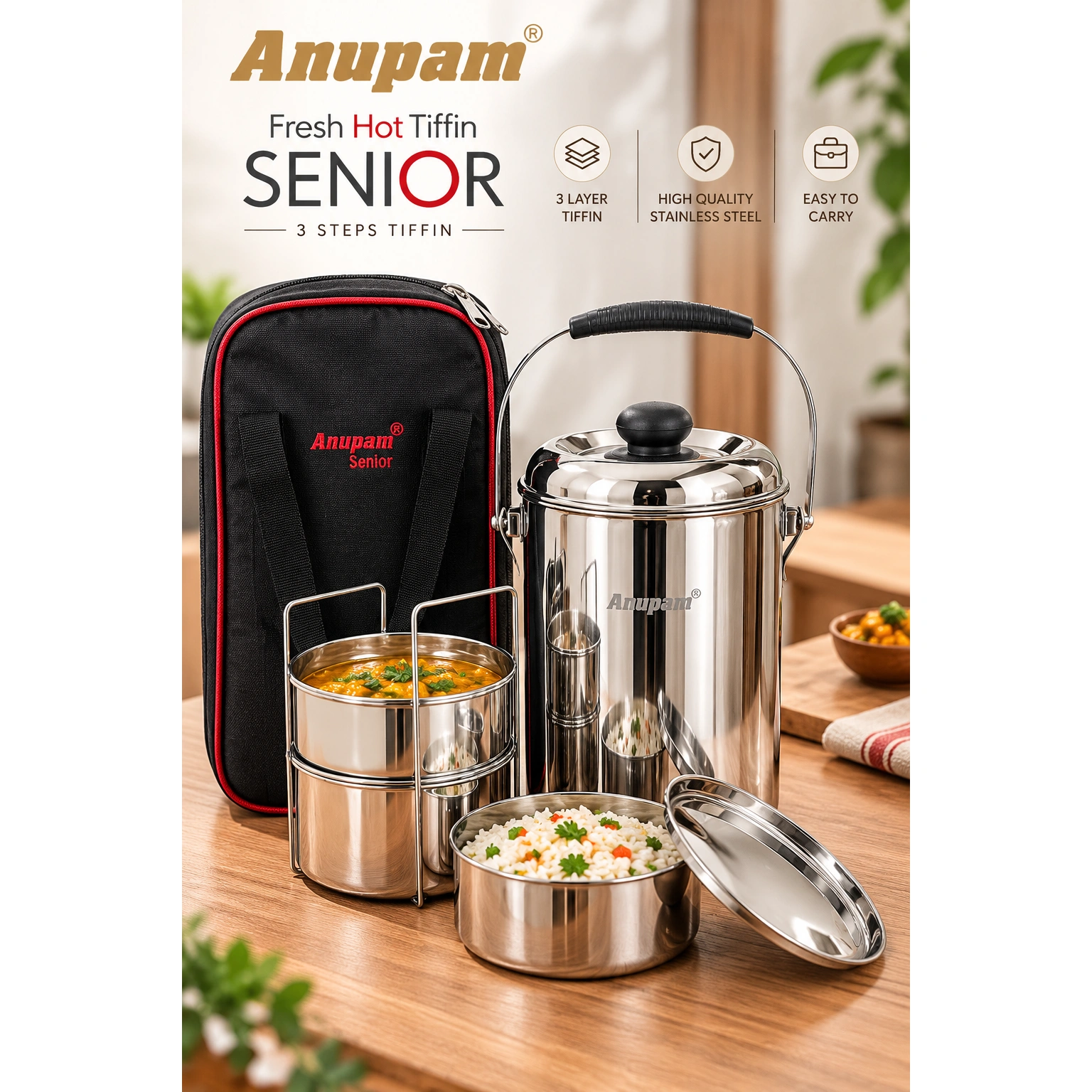 Anupam Senior Tiffin Box - Image 2