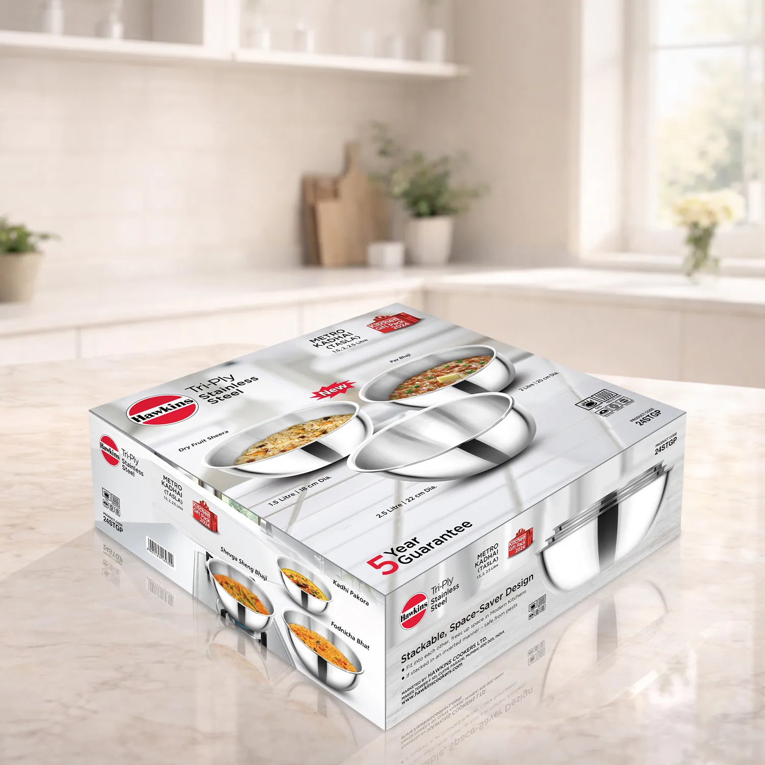 Hawkins Futura Stainless Steel Tri-ply Tasla Gift Set 2024