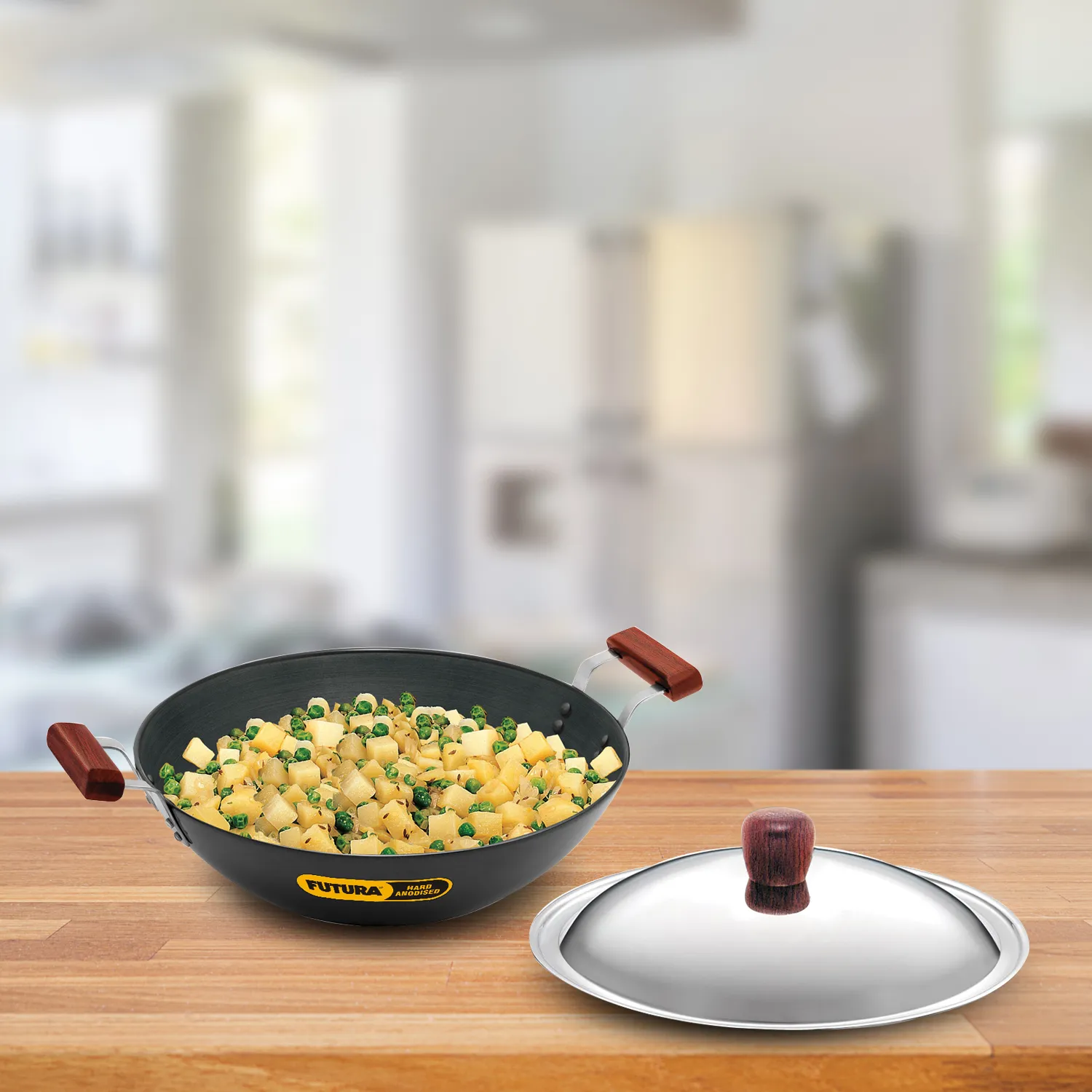 Hawkins Futura Hard Anodised Deep-Fry Pan 5 Litre with Stainless Steel Lid