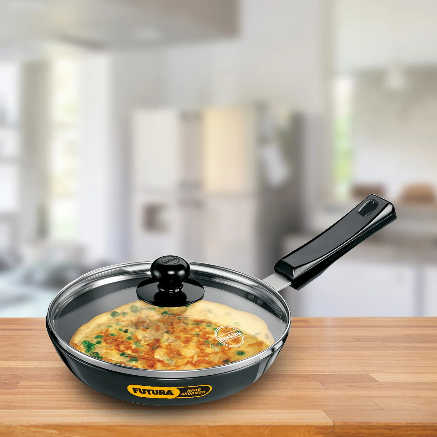 Hawkins Futura Hard Anodised Frying Pan 20 cm with Glass Lid
