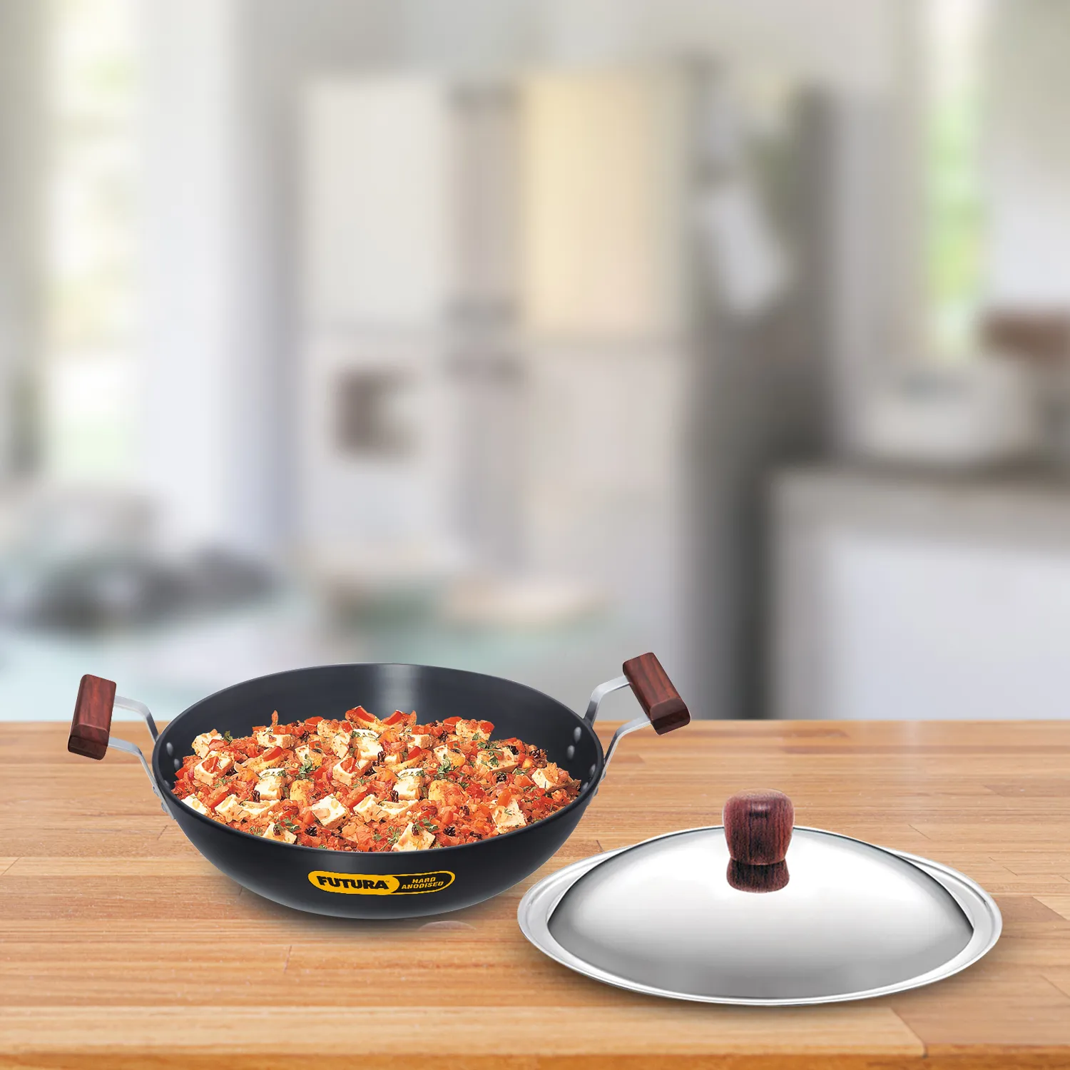 Hawkins Futura Hard Anodised Deep-Fry Pan 4 Litre with Stainless Steel Lid