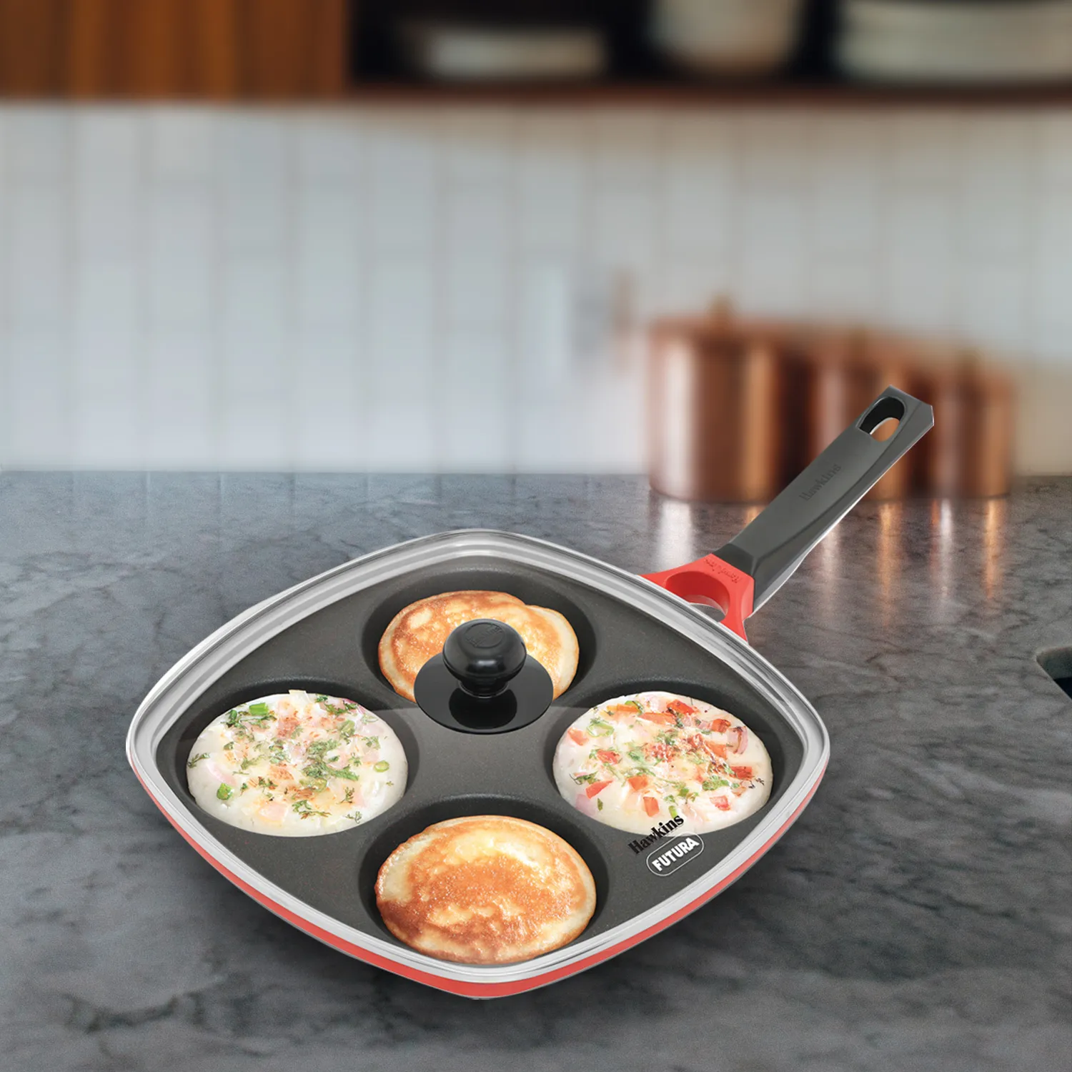Hawkins Die Cast Multi Snack Pan with Glass Lid
