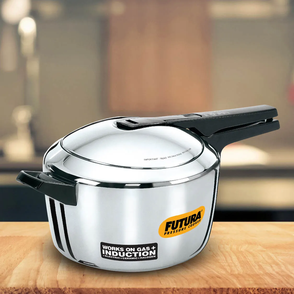 Hawkins Futura Stainless Steel Pressure Cooker 5.5 Litre