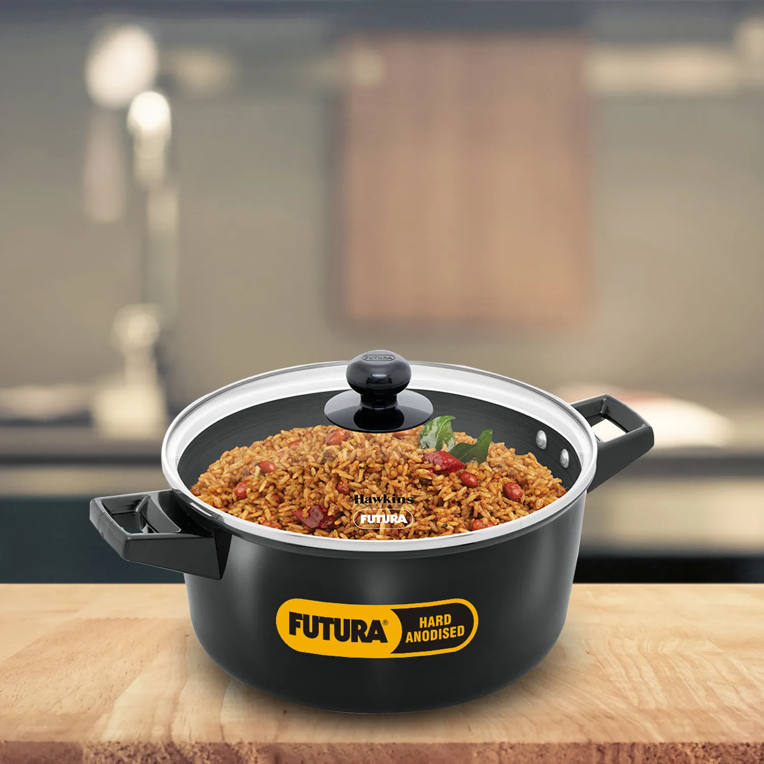 Hawkins Futura Induction Compatible Cook n Serve Casserole 4 Litre with Glass lid