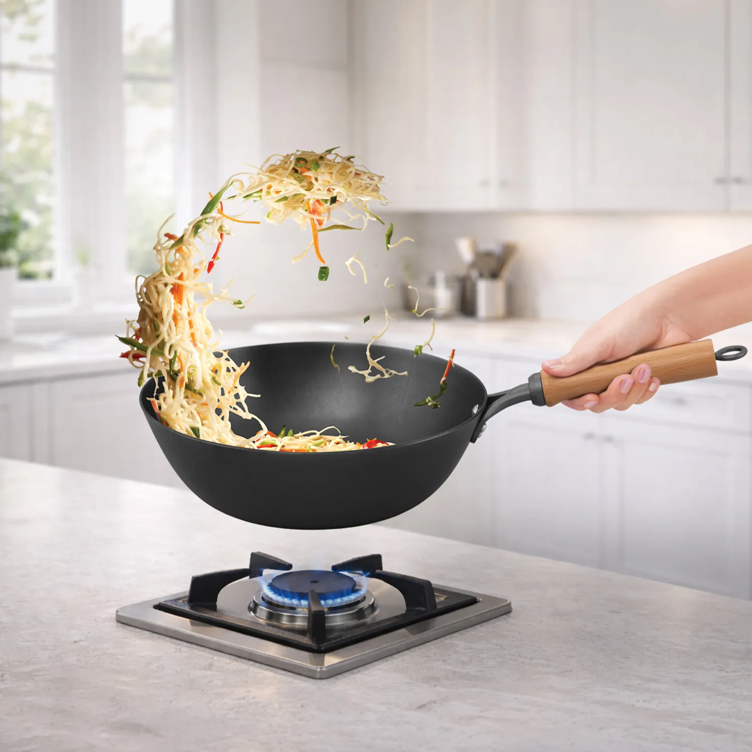 Hawkins Induction Compatible Futura Ironman Slim Cast Iron Kadhai 4.75 Litre Stir-Fry Wok