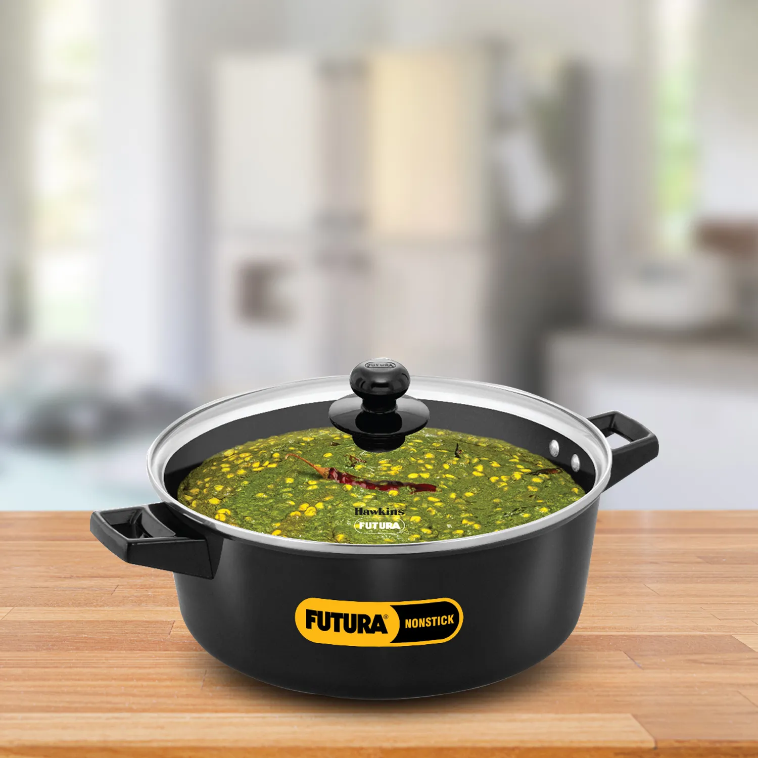Hawkins Futura Induction Compatible Cook n Serve Casserole 5 Litre with Glass lid