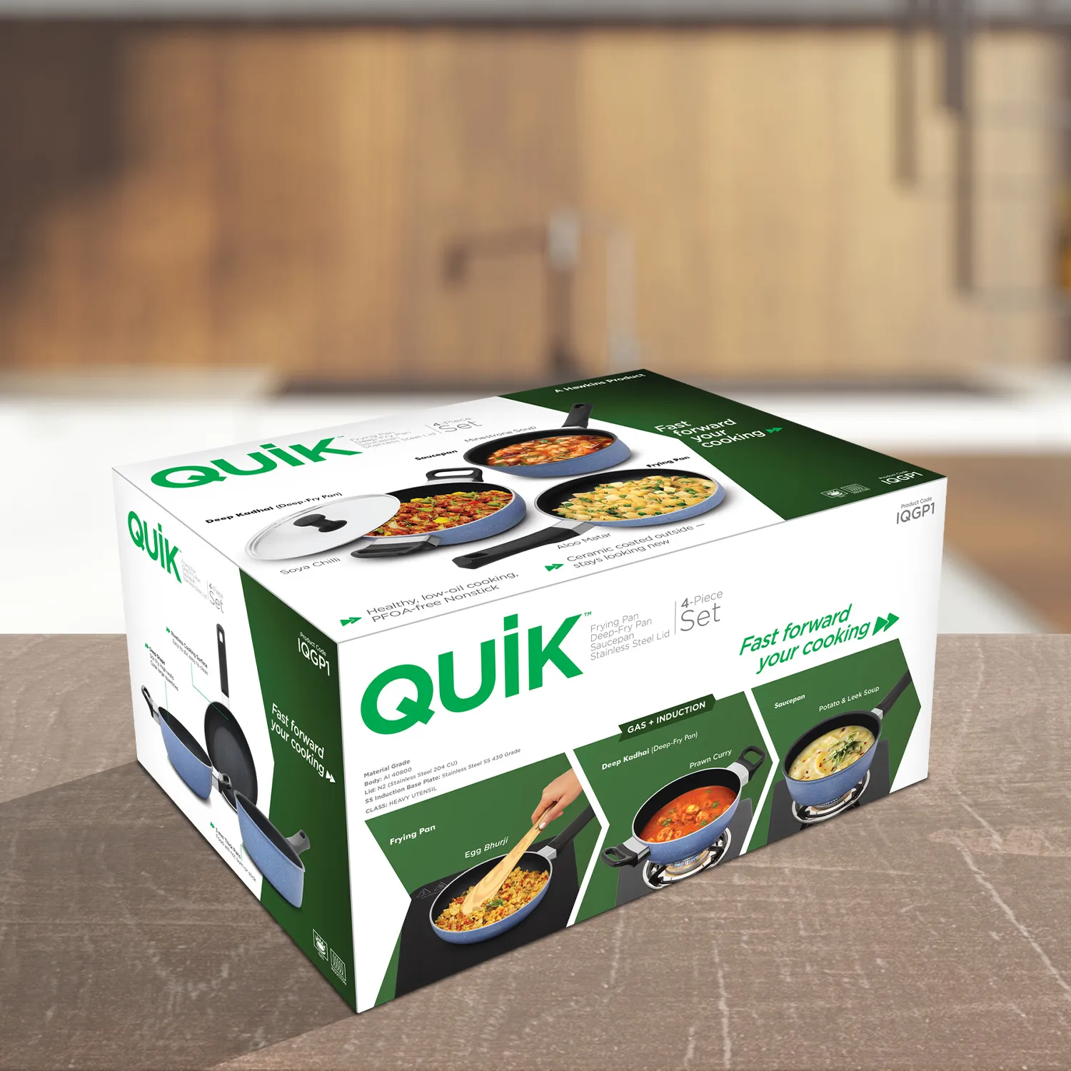 Hawkins Futura Quik Nonstick Induction 4-Piece Cookware Set