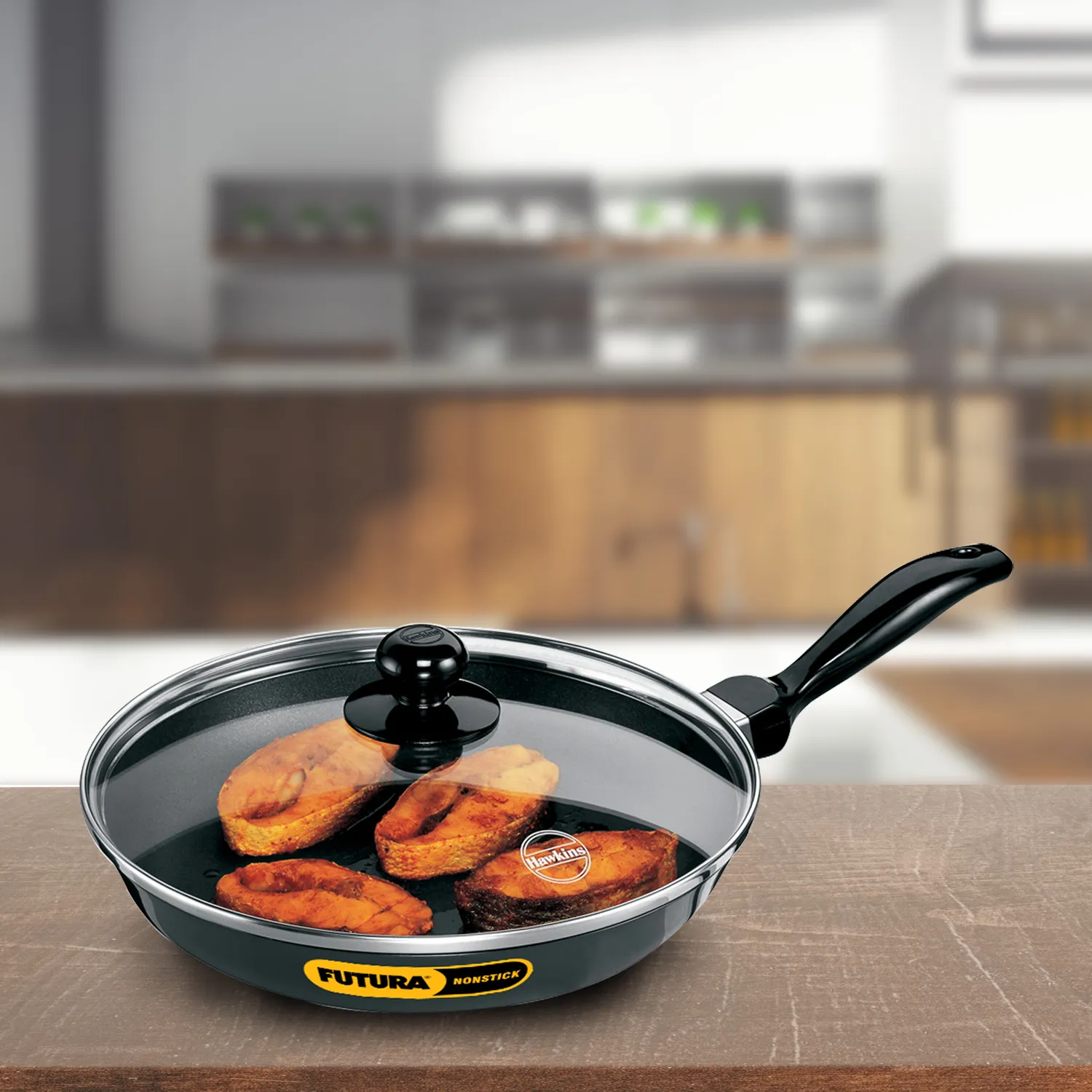 Hawkins Futura Nonstick Frying Pan 24 cm with Glass Lid