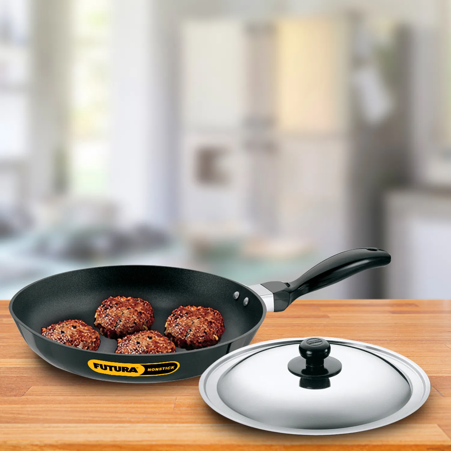 Hawkins Futura Nonstick Frying Pan 24 cm with Stainless Steel Lid
