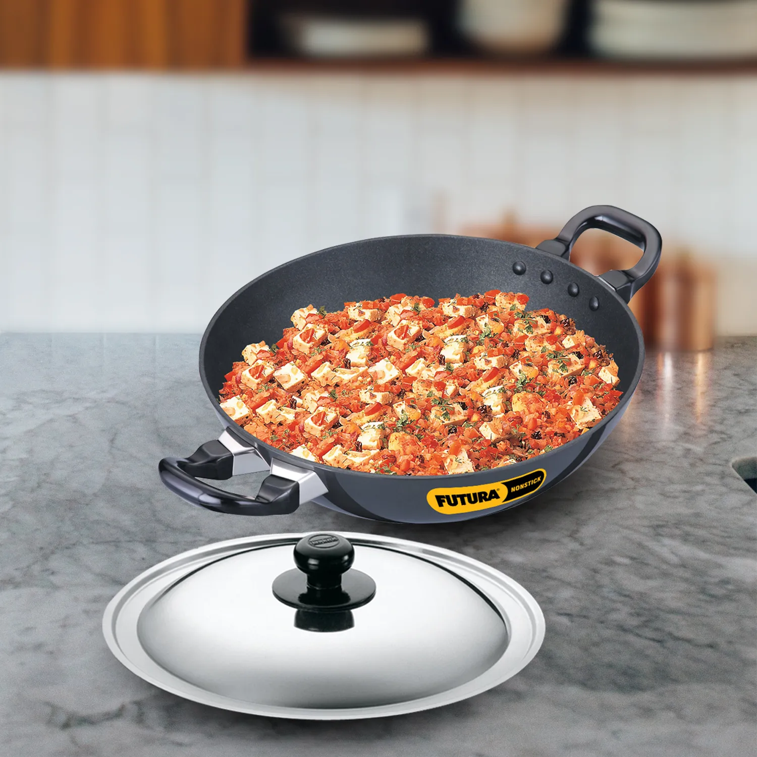 Hawkins Futura Nonstick Deep-Fry Pan 2.5 Litre with Stainless Steel Lid