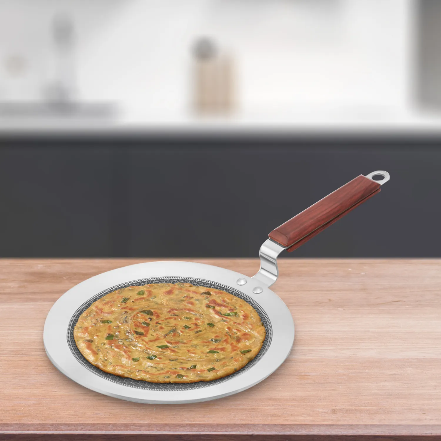 Hawkins Induction Compatible Stainless Steel Tri-ply Tava with Shielded Nonstick 24 cm