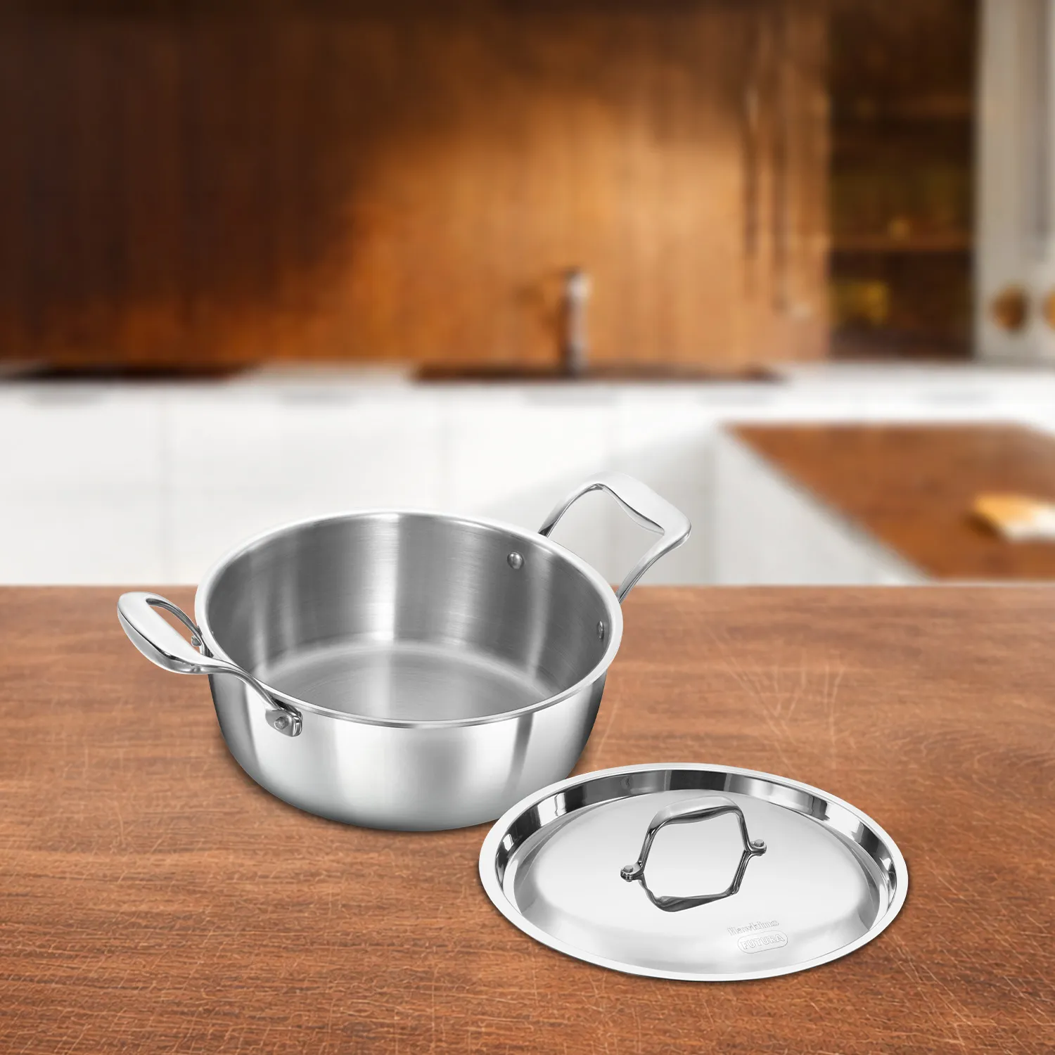 Hawkins Stainless Steel Tri-ply PRO Cook n Serve Bowl 3 Litre with Stainless Steel Lid