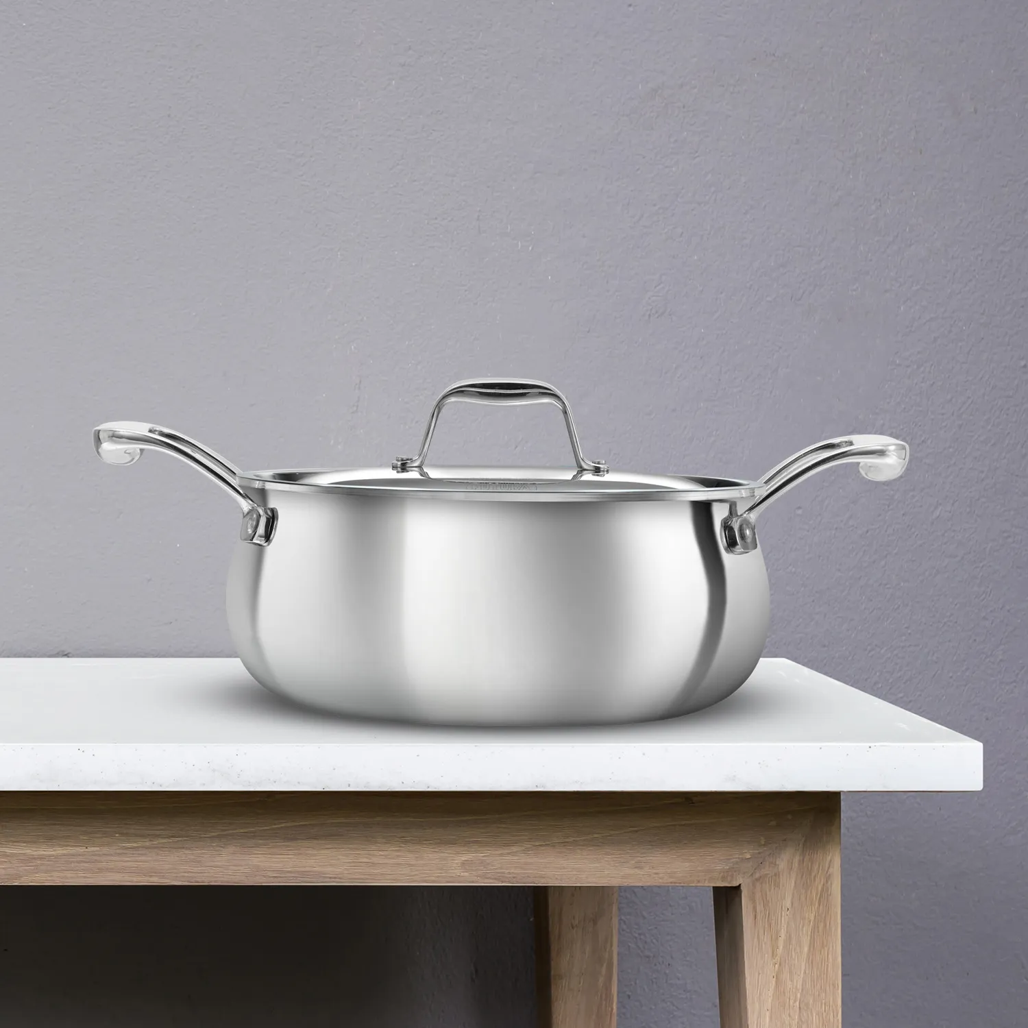 Hawkins Induction Compatible Stainless Steel Tri-ply PRO Handi 3 Litre with Stainless Steel Lid