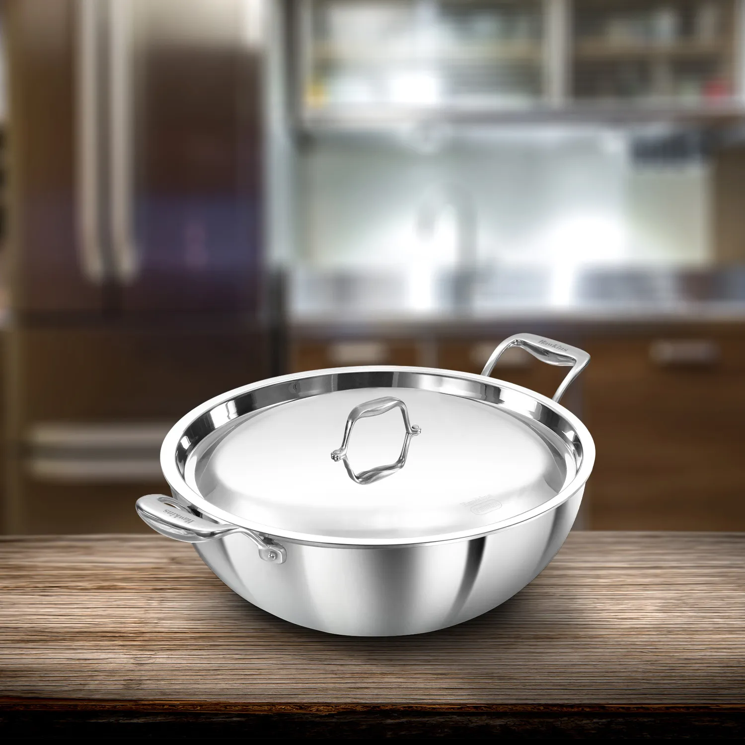 Hawkins Induction Compatible Stainless Steel Tri-ply PRO Deep-Fry Pan 8 Litre with Stainless Steel Lid