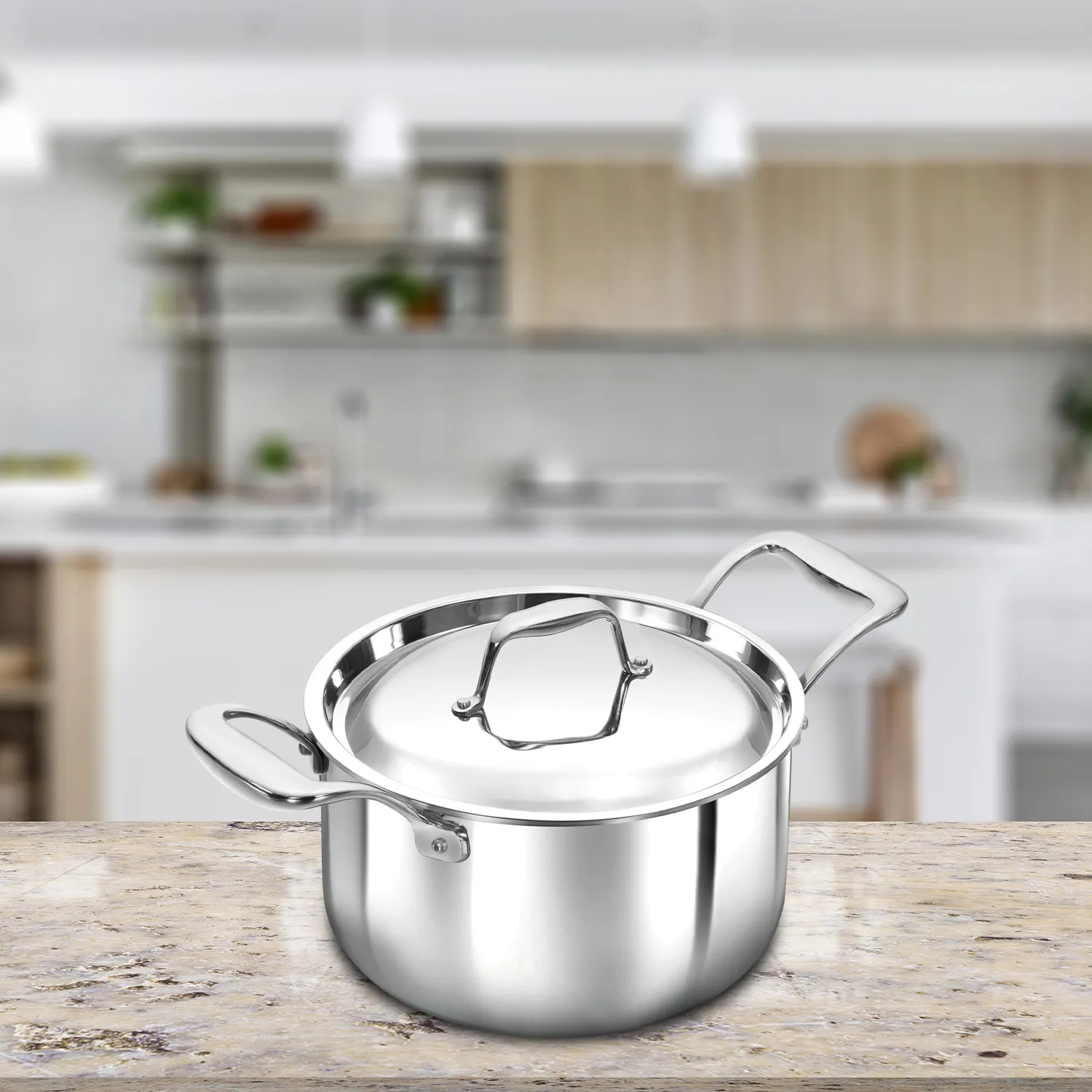 Hawkins Induction Compatible Stainless Steel Tri-ply PRO Milk Pan 3 Litre with Stainless Steel Lid