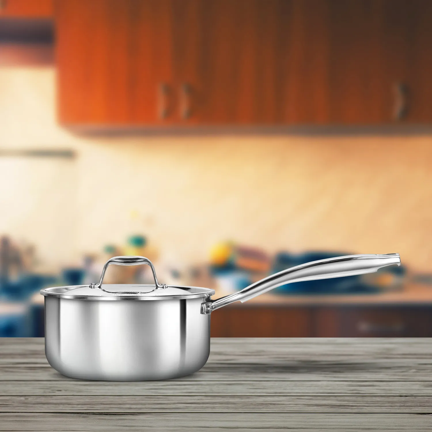 Hawkins Induction compatible Stainless Steel Tri-ply PRO Sauce Pan 2.5 Litre with Stainless Steel Lid