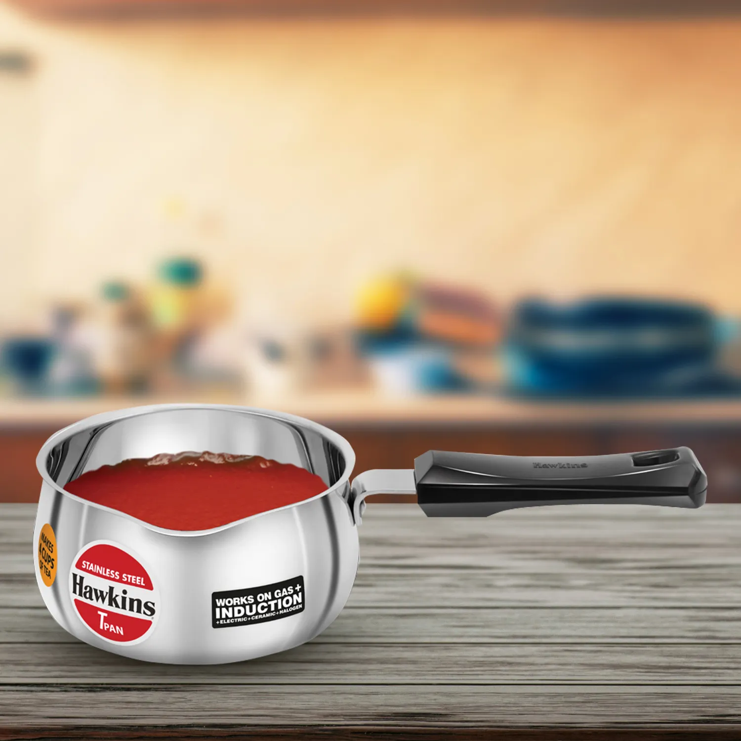 Hawkins Induction Compatible Stainless Steel T Pan 1 Litre