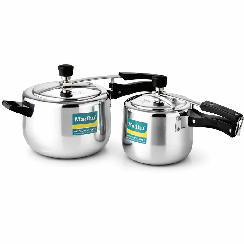 Madhu Pressure Cooker Flora White