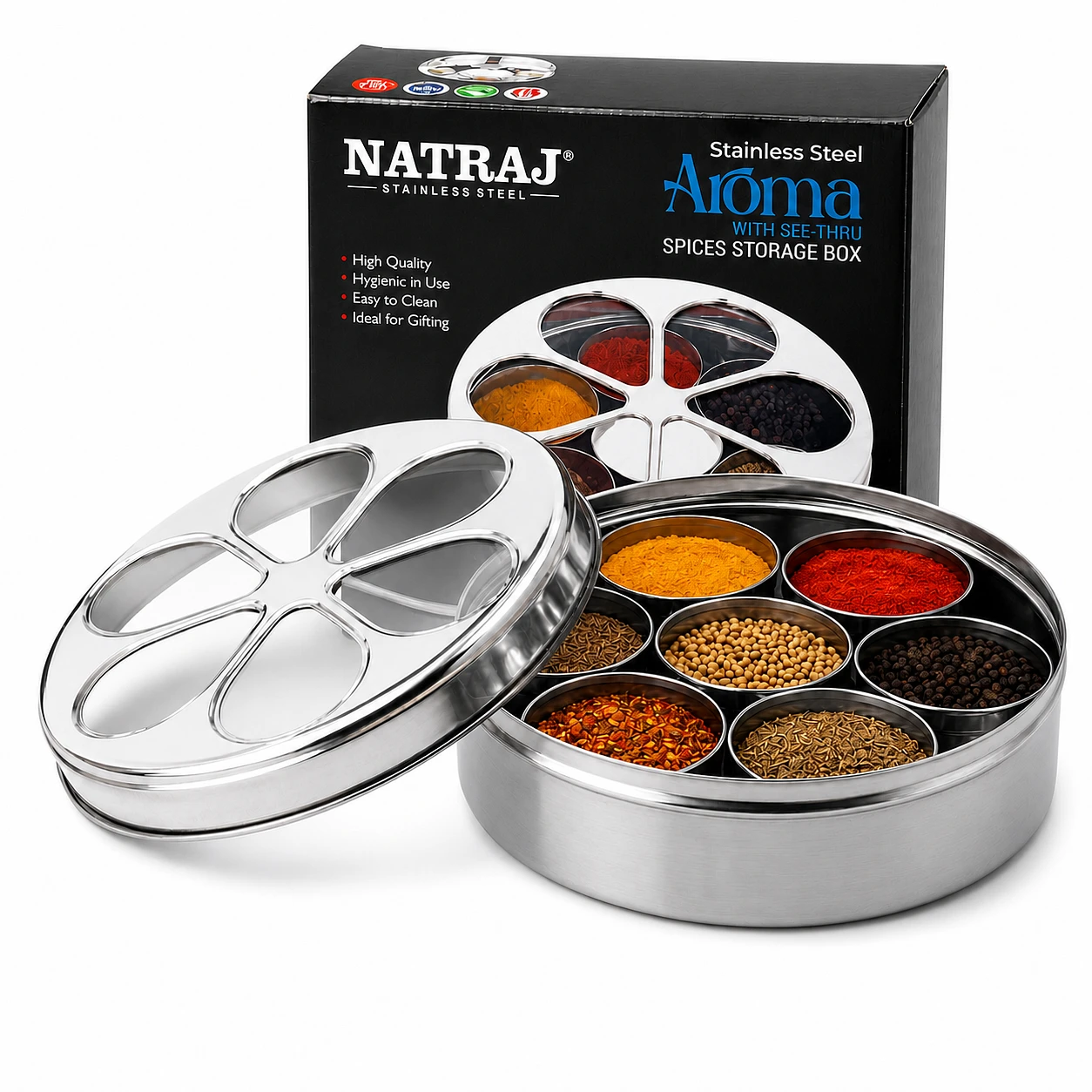 Natraj Aroma Masala Dabba See Thru Big
