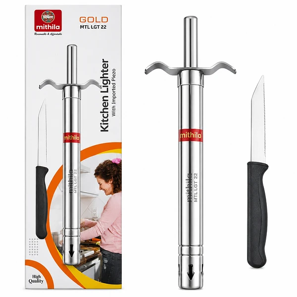 Mithila Gold Kitchen Lighter with Knife thumbnail 2