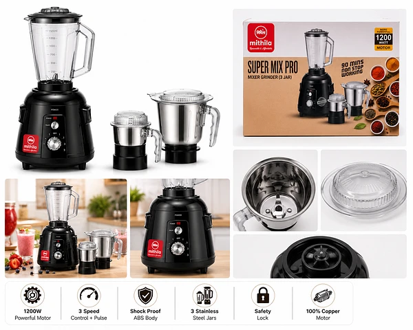 Mithila Super Mix Pro Mixer Grinder thumbnail 2